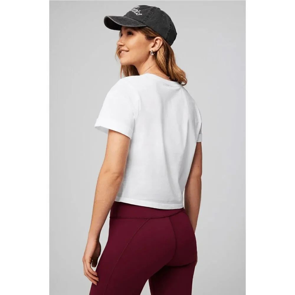 New Fabletics 100% Cotton Front-Twist Tee